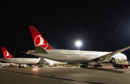 Planes from Turkish Airlines parked in Velana International Airport (VIA) -- Photo: VIA