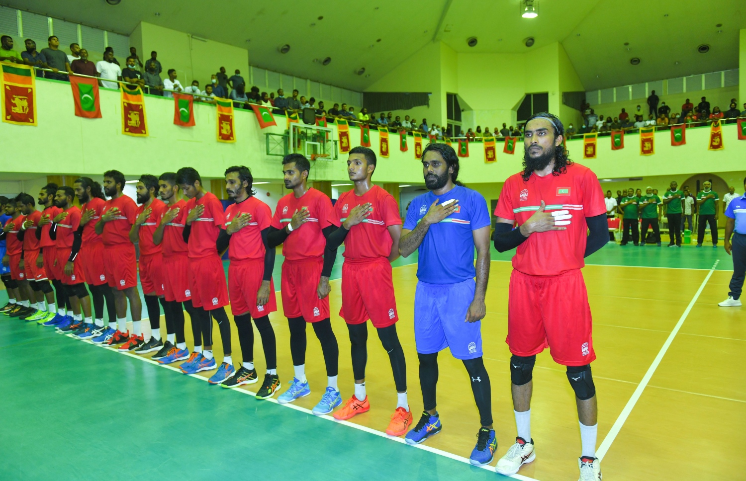 ރާއްޖެ އާއި ލަންކާ ކުޅުނު މެޗުގެ ތެރެއިން --- ފޮޓޯ: ރައީސް އޮފީސް