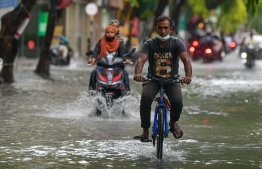 During a previous rain storm in Male' City--