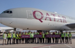 MACL celebrating 20 years of Qatar Airways flying to Maldives -- Photo: Tourism Ministry