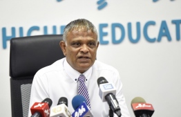 Higher Education Minister Dr. Ibrahim Hassan talking at the press conference held in the Higher Education Ministry on May 16 regarding student loan opportunities -- Photo: Higher Education Ministry