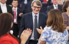 (FILES) This file photo taken on July 3, 2019 shows Italian MEP David Sassoli reacting after being elected new president of the European Parliament during the first plenary session of the newly elected European Assembly in Strasbourg. - The president of the European Parliament, David Sassoli, died early on January 11, 2022 in hospital in Italy, his spokesman said on Twitter. -- Photo: Frederick Florin / AFP