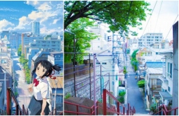 Comparison shot of a Japanese anime and the real-life location -- Photo: The Travel