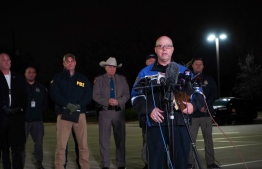 Police Chief Michael Miller speaks to the press after the liberation of the Congregation Beth Israel synagogue hostages in Colleyville, Texas, some 25 miles (40 km) west of Dallas, January 15, 2022. - All four people taken hostage in a more than 10-hour standoff at a Texas synagogue have been freed unharmed, police said late Saturday, and their suspected captor is dead. -- Photo: Francois Picard / AFP