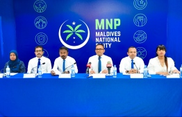(FILE) MNP members during a press conference held on February 10, 2022: on December 20, 2023, the party said in a statement it is unacceptable to increase the salaries of top government officials in the midst of a bad economical situation, when the salaries of ordinary citizens do not see any improvement -- Photo: MNP