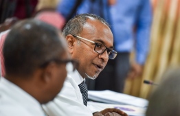 West Henveiru MP Hassan Latheef at the Parliament 241 Committee