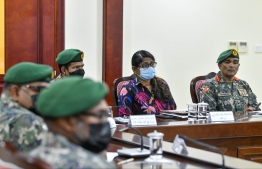 Defense Minister Ms. Didi claims "India Out" campaign poses threats to national security -- Photo: Fayaz Moosa/Mihaaru