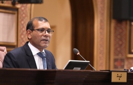 (FILE) Parliament Speaker Mohamed Nasheed speaking at the parliament on February 28, 2022 -- Photo: Parliament
