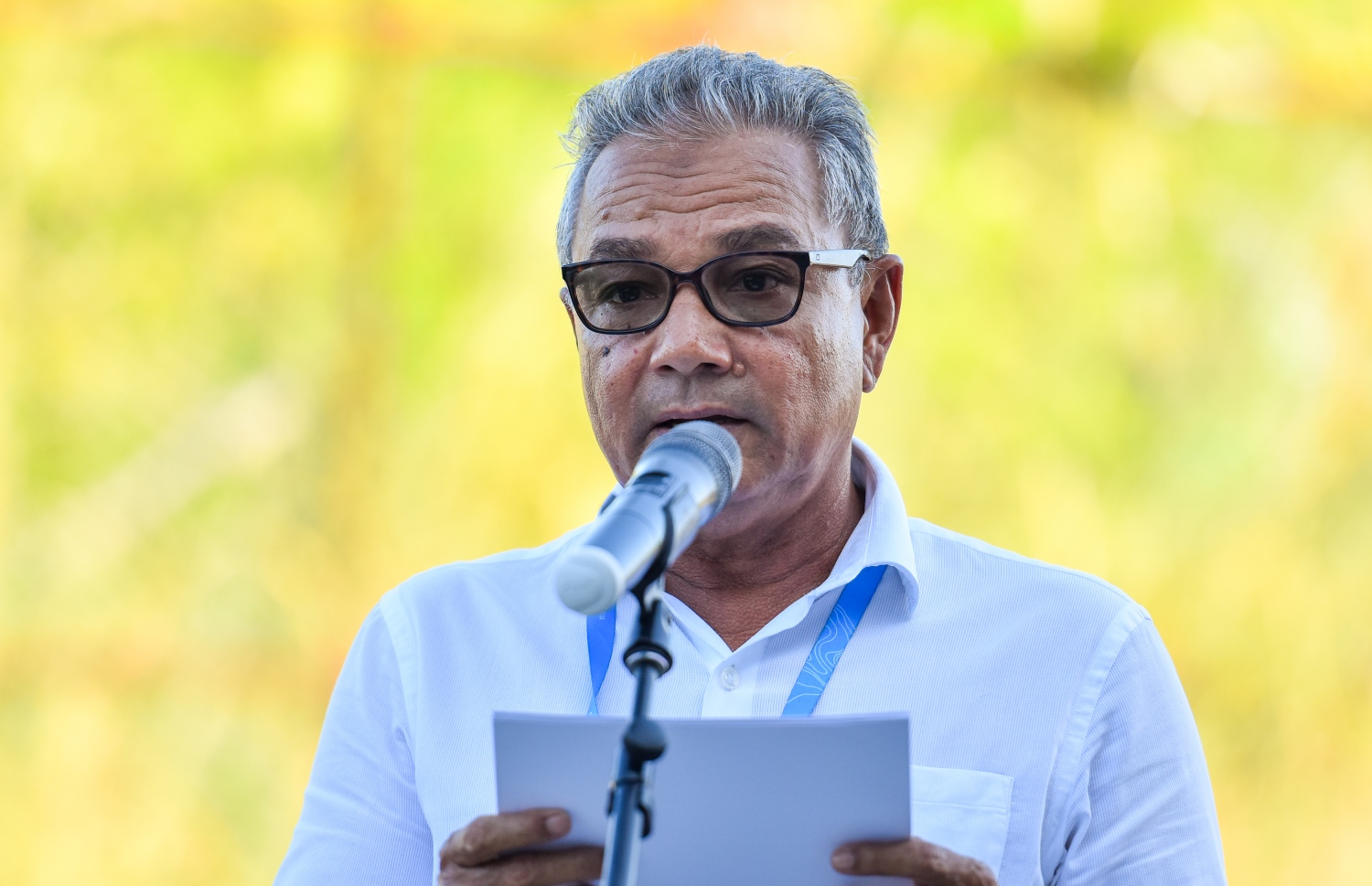 އެމްޓީސީސީގެ ސީއޯއޯ ޝާހިދު، ބަސް ޑްރައިވަރު ޕްރޮގްރާމް ފެށުމަށް ބޭއްވި ހަފްލާފައި ވާހަކަދައްކަވަނީ-- ފޮޓޯ: ފަޔާޒު މޫސާ/މިހާރު