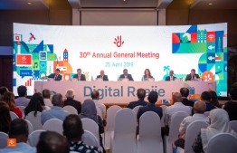 Board members participate in Dhiraagu's 2019 Annual General Meeting --Photo:Dhiraagu