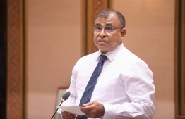 (FILE) Dr. Abdulla Mausoom talking in parliament in April 4, 2022: he said he hopes the parliament will pass the amendments proposed by the government -- Photo: Parliament
