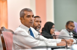 (FILE) Auditor General Niyazi speaking at the parliament's Public Account's Committee on April 11, 2022: the budget proposed by the Auditor General's Office was reduced from MVR 95 million to MVR 93 million.  -- Photo: Nishan Ali/ Mihaaru