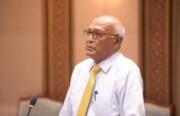 (FILE) Health Minister Ahmed Naseem in the parliament on April 13, 2022: Minister Naseem said that for the sake of the economy, it is time that we learned how to live with Covid, while speaking in parliament on Wednesday -- Photo: Parliament