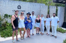 The media team from the Netherlands at one of their host venues -- Photo: Visit Maldives