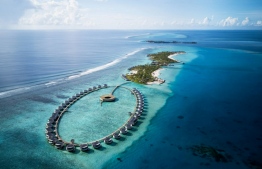 (FILE) Aerial photo of Ritz Carlton Maldives Fari Island --