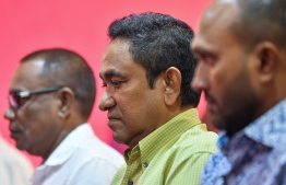 The former head of state is tried for money laundering and graft tied to a lease transaction of a local island-- Photo: Mihaaru