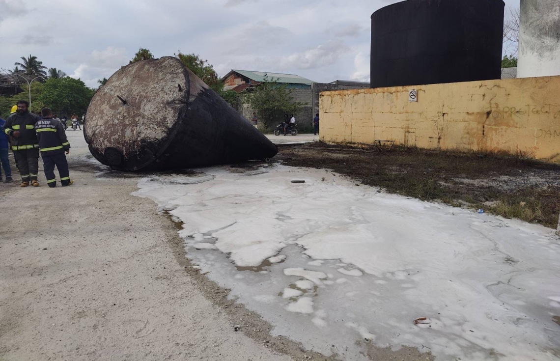 ފުވައްމުލަކުގައި މިއަދު ރޯވި ތެޔޮ ހުސްކުރި ޓޭންކު --