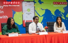 Press conference held regarding introduction of international money transfer on m-Faisaa -- Photo: Ooredoo Maldives