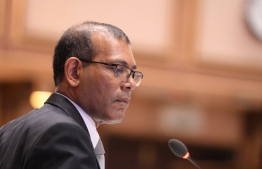 (FILE) Parliament Speaker Mohamed Nasheed at a parliament session: A no-confidence motion against Nasheed has not been submitted officially yet, even though MDP parliamentarians have been discussing the possibility of it  -- Photo: Parliament