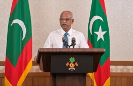 President Ibrahim Mohamed Solih addressing the media in a press conference held Wednesday, June 8, 2022 -- Photo: President's Office