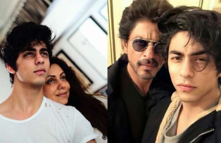 ޝާހްރުކް ޚާން އާއި އޭނާގެ އަންހެނުން ގޯރީ ޚާންއާ އެކު އެ ދެމަފިރިންގެ ދަރިފުޅު އާރިޔަން ޚާން.