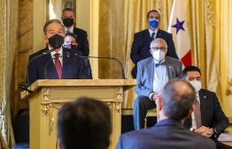Handout picture released by the Panamanian presidency showing Panama's President Laurentino Cortizo speaking during a ceremony at the Yellow Room of Las Garzas Presidential Palace in Panama City, on June 20, 2022. - Cortizo, 69, announced on Monday that he suffers from "myelodysplastic syndrome," a type of cancer that attacks blood cells, although he said he feels fine and in "good spirits." -- Photo by Panamanian Presidency / AFP