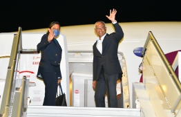 (FILE) President Ibrahim Mohamed Solih (L) and First Lady Fazna Ahmed on June 22, prior to departing to Rwanda to participate in the Commonwealth Heads of Government Meeting: President's Office said the first couple's Hajj pilgrimage is not through the official Hajj quota assigned for Maldives by Saudi Arabia -- Photo: President's Office