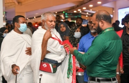 Pilgrims at the airport; Maldives Hajj Corporation is seeking volunteers to assist pilgrims in their Hajj trip this year-- Photo: Nishan Ali/Mihaaru