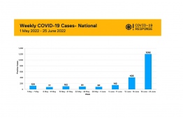 Weekly Covid-19 cases from May 1 to June 25 of 2022 -- Photo: HPA