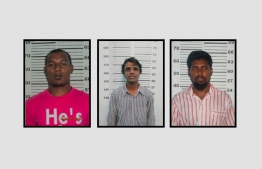 (FILE) Three men arrested in connection to the murder of Rilwan and Yamin (L-R) Ahmed Muaz, Ismail Abdu-Raheem, and Ahmed Ismail -- Photo: Mihaaru