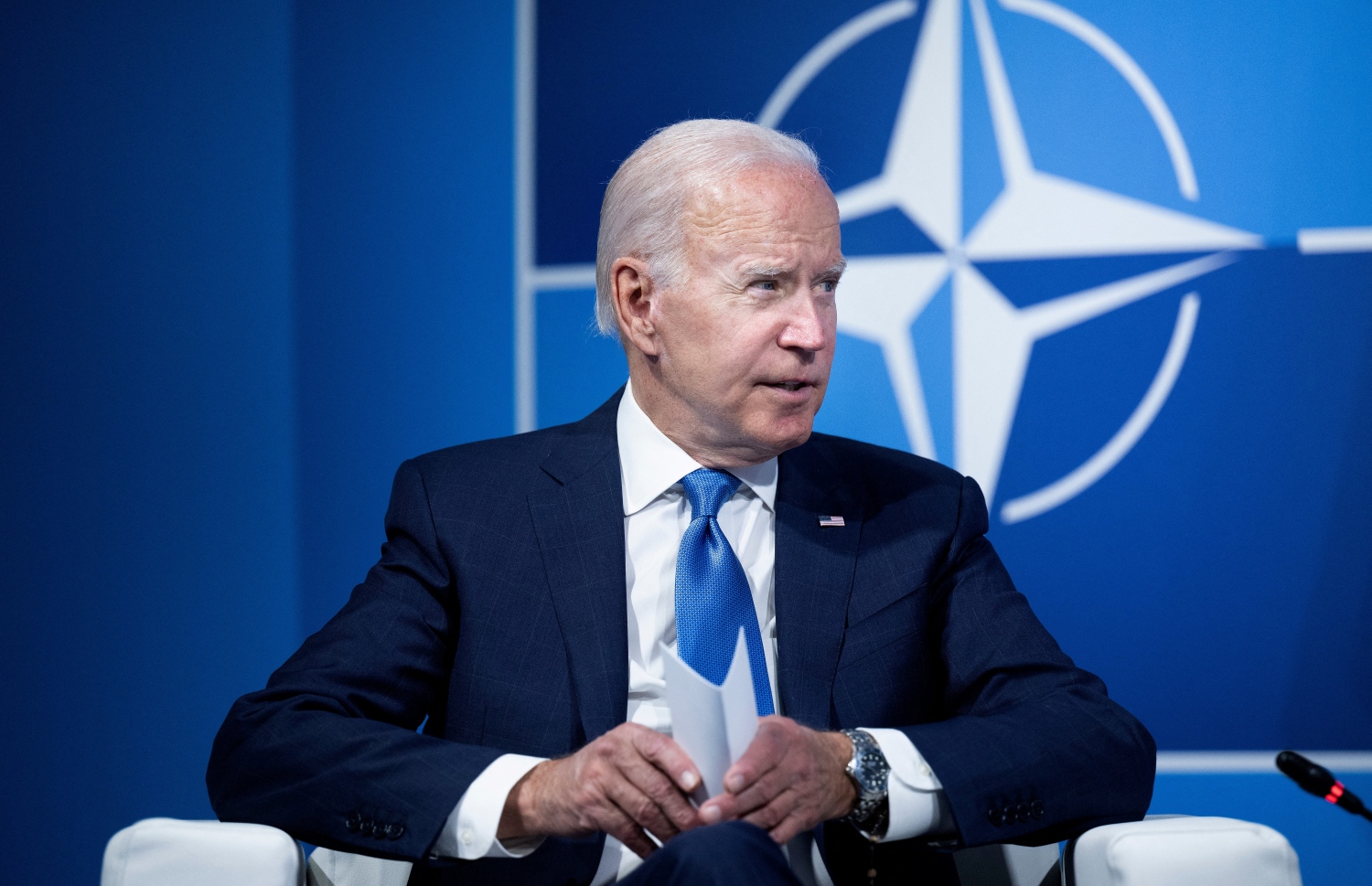 ޖޫން 29، 2022، މެޑްރިޑް: ނޭޓޯގެ އެންމެ އިސް ވެރިންގެ މަހާސިންތާގައި އެމެރިކާގެ ރައީސް ޖޯ ބައިޑެން. -- އޭއެފްޕީ