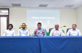 During the joint press conference by STO and MACL on Tuesday, July 5 -- Photo: Fayaz Moosa/Mihaaru