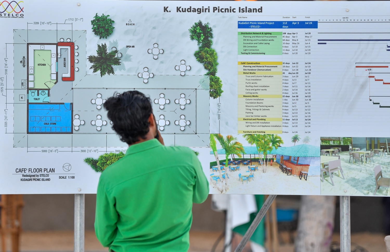 ކުޑަގިރިއަށް ޕިކްނިކް ދާ މީހުންނަށް ފަސޭހަކޮށްދޭން ރަށުގެ މެޕް ބަހައްޓާފައި. -- ފޮޓޯ: ފަޔާޒު މޫސާ | މިހާރު