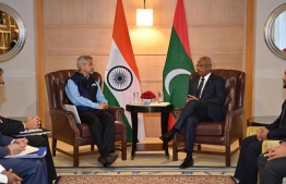 [File] Indian External Affairs Minister Subrahmanyam Jaishankar meeting with President Ibrahim Mohamed Solih on an official visit in August 2022