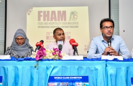 FHAM officials and sponsors at the press conference held by FHAM organizers on August 3, 2022 -- Photo: Fayaz Moosa/Mihaaru