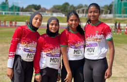 The women's national relay team (from R to L) Rifa, Layana, Alha and Himna--