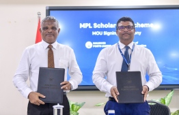 MoU signing between MPL and Ministry of Higher Education to facilitate scholarships-- Photo: Fayaz Moosa | Mihaaru