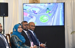 Finance Minister Ibrahim Ameer (R), Economic Minister Fayyaz Ismail and Gender Minister Aishath Mohamed Didi at a meeting during the official trip to India with President Ibrahim Mohamed Solih last week -- Photo: President's Office