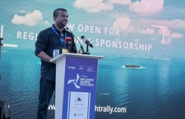 The President of NBAM, Ismail Hameed speaking at the Maldives Marine Expo 2022 -- Photo: NBAM