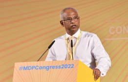 President Solih speaking at the opening ceremony  -- Photo: Fayaaz Moosa