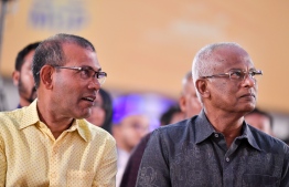 ރައީސް ސޯލިހާއި ނަޝީދު އެކުގައި: ދެ ވަނަ ބުރެއްގައި ރައީސަށް ނަޝީދު ބޭނުން ނުވާނެ ކަމަށް ނަޝީދު ވަރަށް މަޒާޖީކޮށް ވިދާޅުވެފައި --- ފޮޓޯ: މިހާރު
