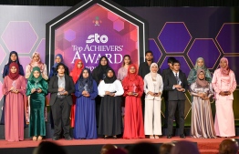 During the Top 10 Achievers' Award 2020-2021 ceremony-- Photo: Nishan Ali/Mihaaru