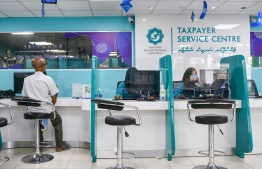 People seek services in the office of tax agency MIRA. MIRA has received MVR 15 billion so far this year as tax. -- Photo: Fayaz Moosa