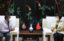 MMC President Mohamed Shafaau meets with Chinese Ambassador to the Maldives Wan Lixin-- Photo: MMC