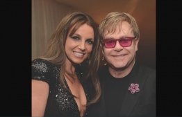 (FILE) Britney Spears and Elton John in 2013 at the Elton John Aids Foundation’s Oscars viewing party. Photograph: Michael Kovac/Getty Images for EJAF