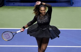 US player Serena Williams celebrates after defeating Montenegro's Danka Kovinic during their 2022 US Open Tennis tournament women's singles first round match at the USTA Billie Jean King National Tennis Center in New York, on August 29, 2022. - Serena Williams was set to take center stage as the US Open got under way on August 29, 2022 with the 23-time Grand Slam winner preparing to bid an emotional farewell to tennis. -- Photo: Timothy A. Clary / AFP