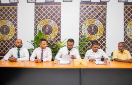 Kulhudhuffushi Coucil signs handover of housing development project in the island to the contractors on Wednesday, August 31 -- Photo: Kulhudhuffushi Council