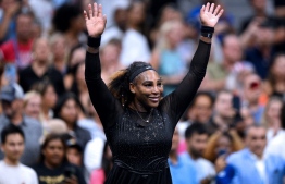 USA's Serena Williams celebrates her win against Estonia's Anett Kontaveit during their 2022 US Open Tennis tournament women's singles second round match at the USTA Billie Jean King National Tennis Center in New York, on August 31, 2022. (Photo by Angela Weiss / AFP)