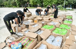 The police dispose drugs seized by the police during various operations -- Photo: Nishan Ali