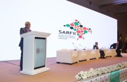 Maldives Governor at the ceremony held to launch the South Asia Region Financial Inclusion Initiative (SARFII)--